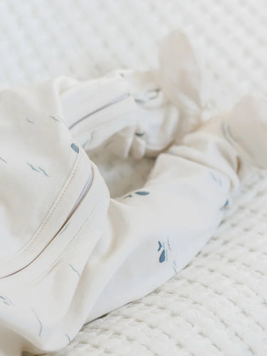 Colored Organics Peyton Zipper Sleeper, Whales